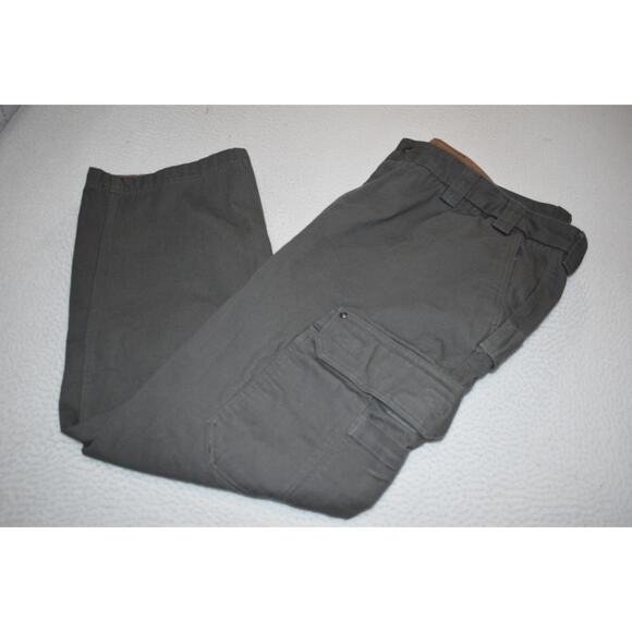 Duluth Trading Co Cargo Work Jeans Mens Size 48 x 32 Gray Cotton Thick Rugged - Picture 1 of 7
